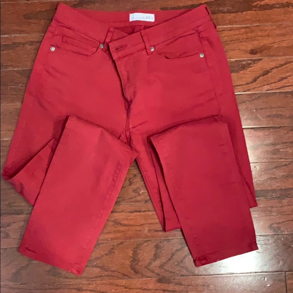 Ann Taylor Loft, red skinny jeans
